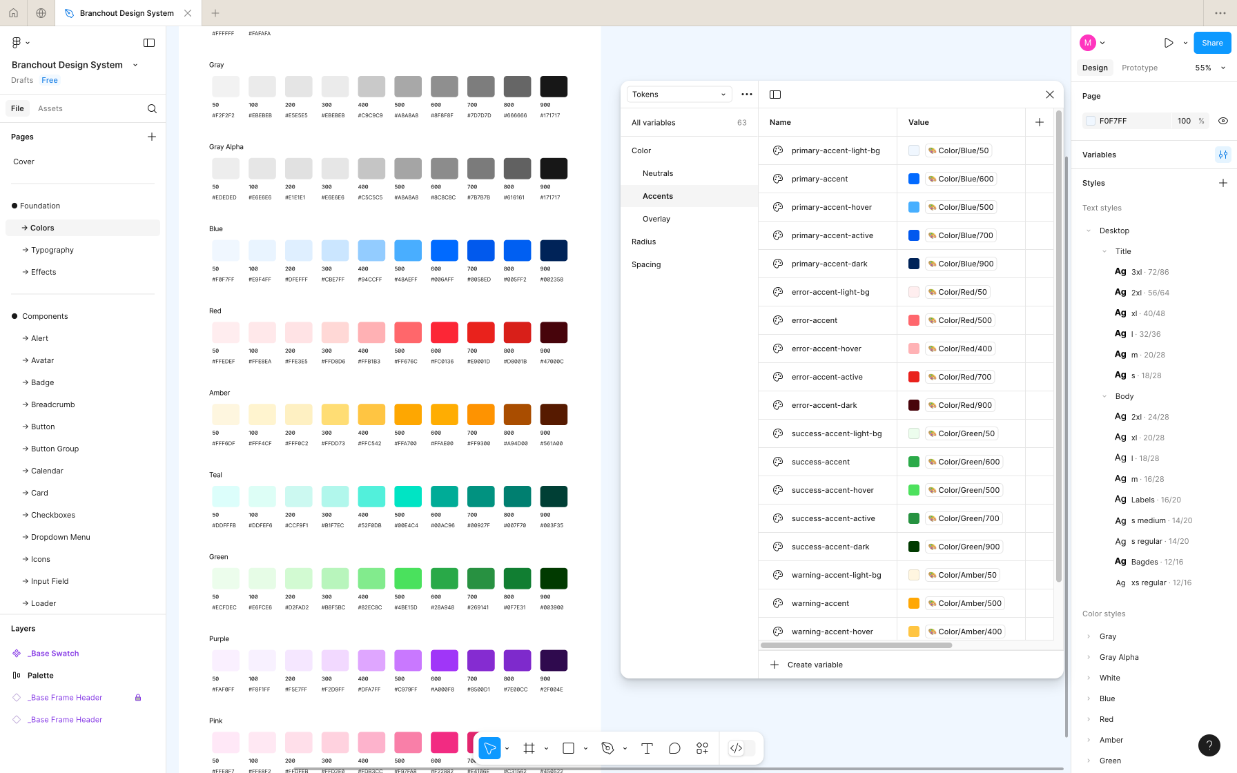 Branchout Design System Colors