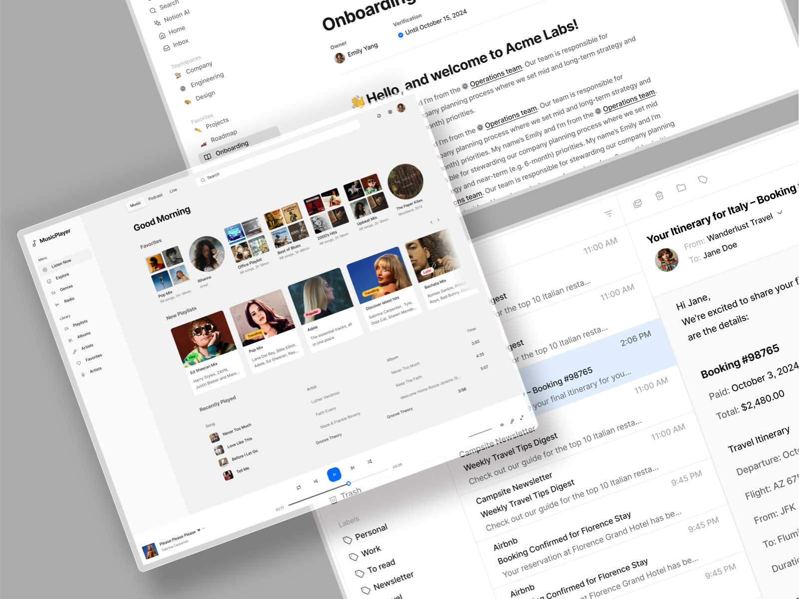 Branchout Design System Overview Inteface Examples